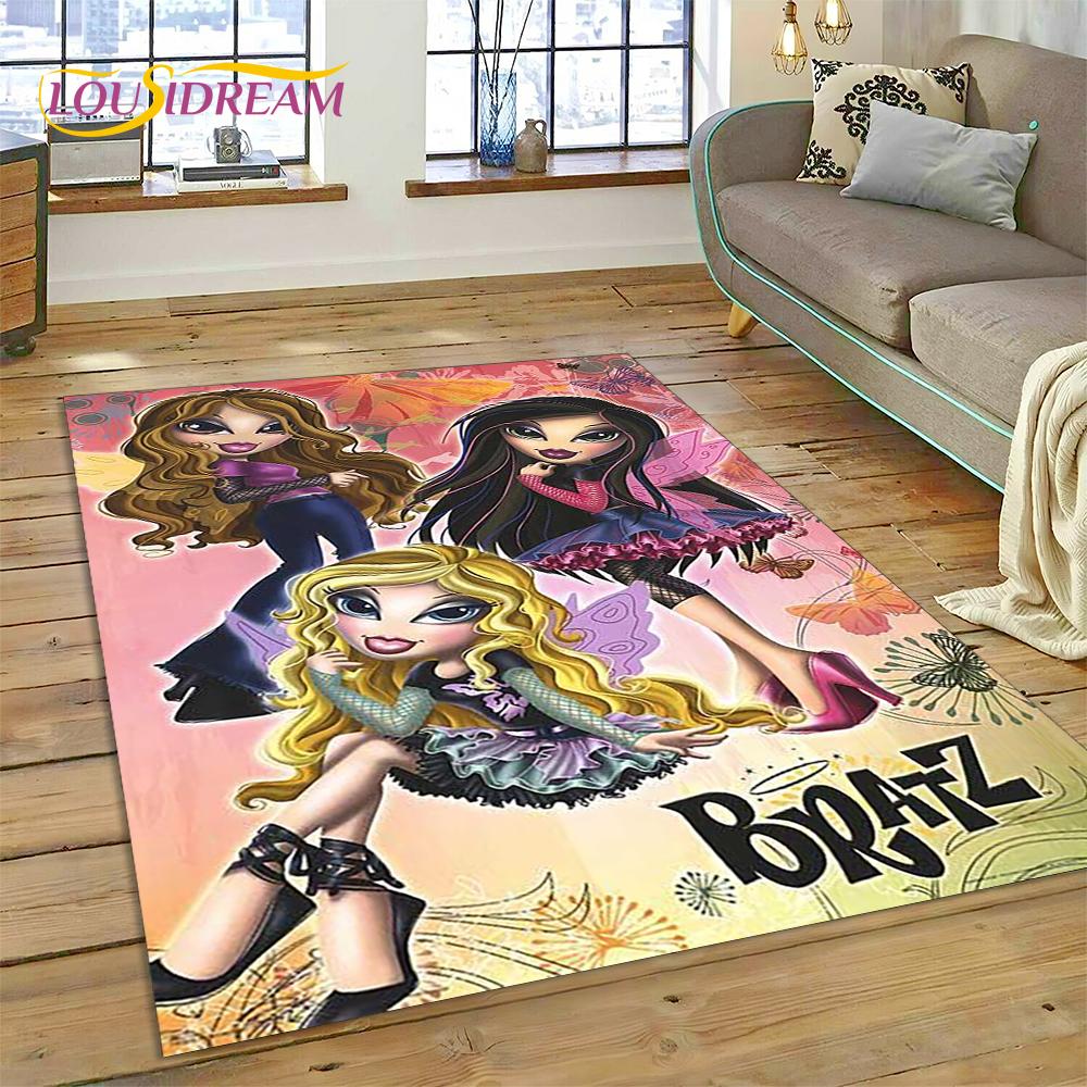 3D Мультяшный Ковер-Коврик Bratz Girlz Rock Game HD для Дома Гостиной Спальни Дивана Декор, Детский Ковер Нескользящий Напольный Коврик