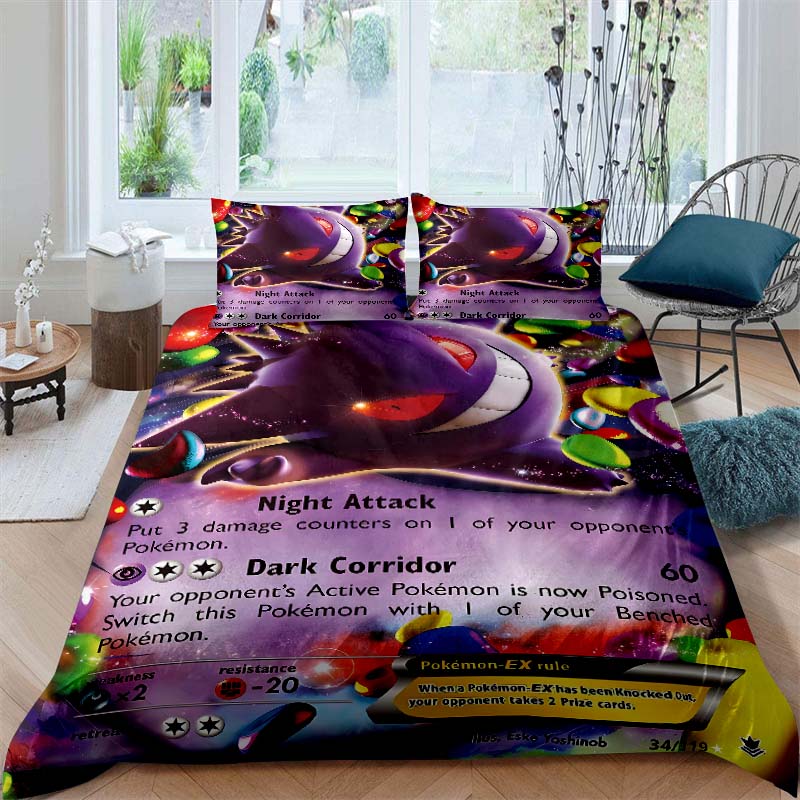 Pokémon Charizard Print 3-Piece Bedding Set — 10 Sizes Available — King-Size Pillowcases, Adult Bedspread, Bedroom Bedding Set