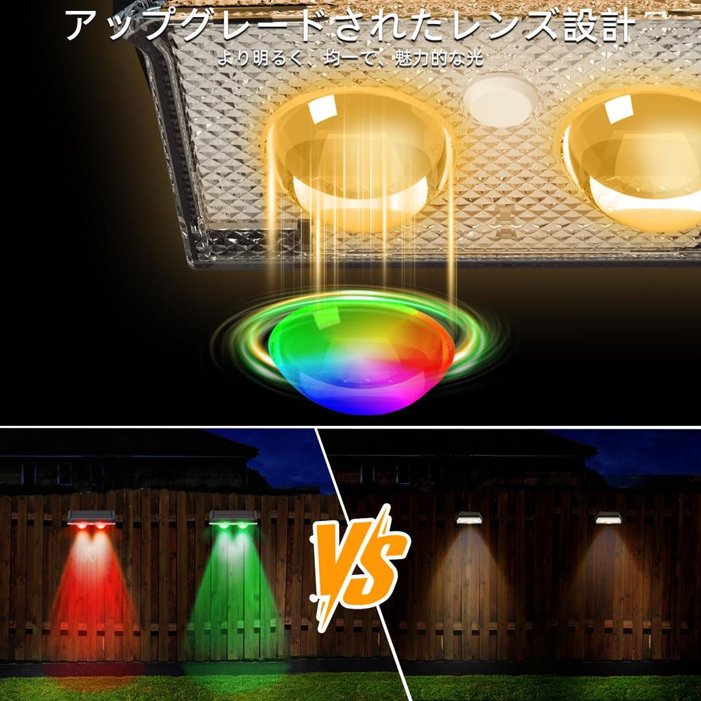 KINGHE Solar Lights for Outdoor Fences, Solar-Powered, Garden, Waterproof, Nameplate Light, Indicator Light, Gatepost Light, Entryway Light,