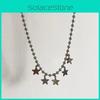 Модное ожерелье-подвеска в виде пятиконечной звезды с элегантной цепочкой из круглых бусин