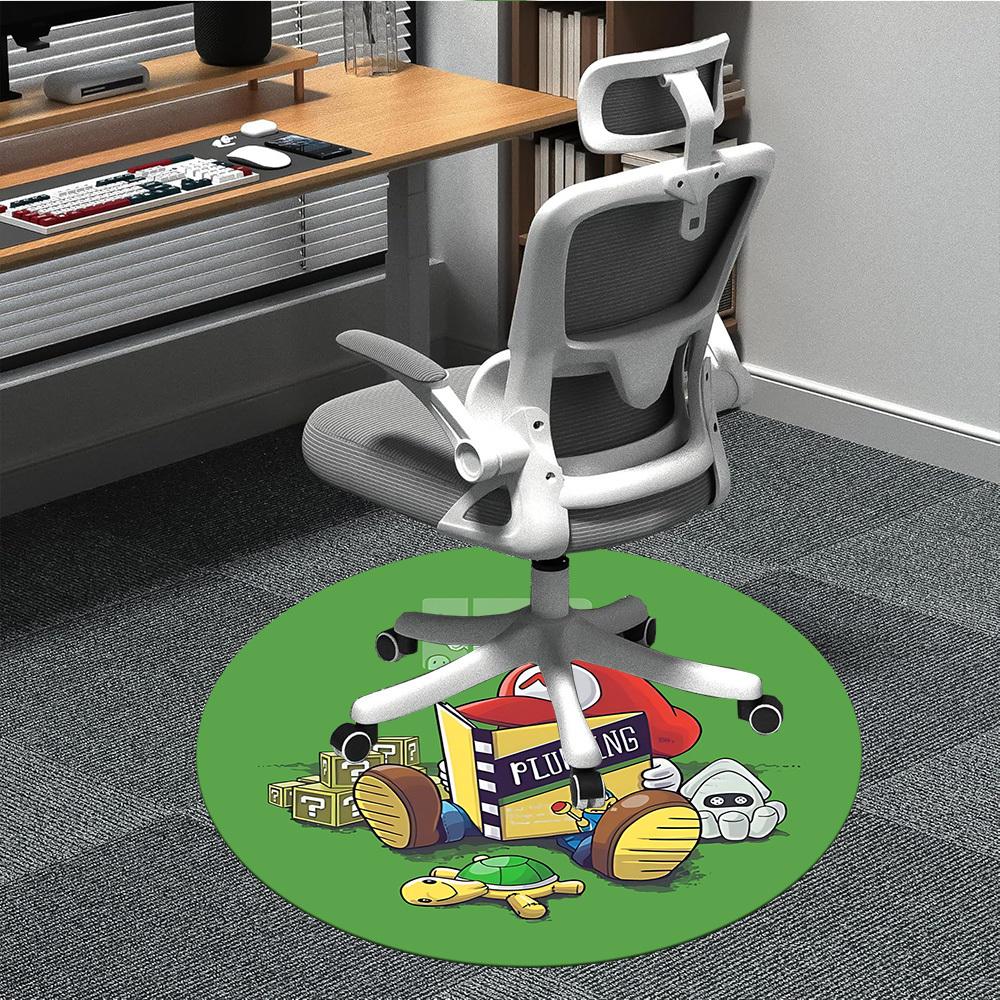 M-Mario Bros. Plumber Office Round Area Rug, Indoor Mat Suitable For Office, Under Office Chairs Bedroom Living Room Home Decor, DT1212023