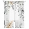 Summer Plants Leaves Watercolor Tulle Curtains for Living Room Sheer Curtain for Bedroom Kitchen Blinds Voile Curtains