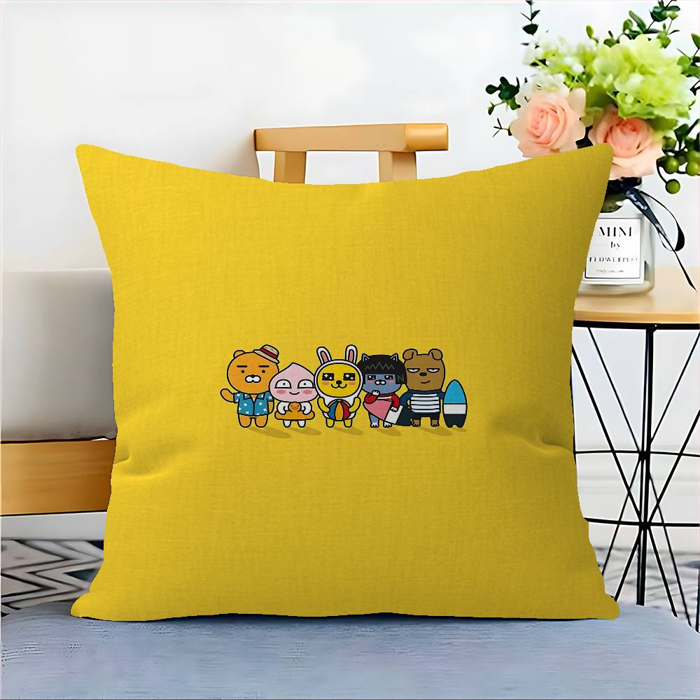 K-KAKAOS FRIENDS Cartoon Maple Design Cushion Cover Happy Autumn Harvest Decor Holiday Decorati Pillow Cover