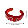 Smudging Irregular Wide Open Bracelet Bohemian Dopamine Hand Ring Acrylic Rhinestone Bangle  Women