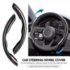 For Mitsubishi 2PCS New Carbon fiber Car Steering Wheel Cover Non-slip Protector Sleeves Outlander Lancer Cross Colt Xpander