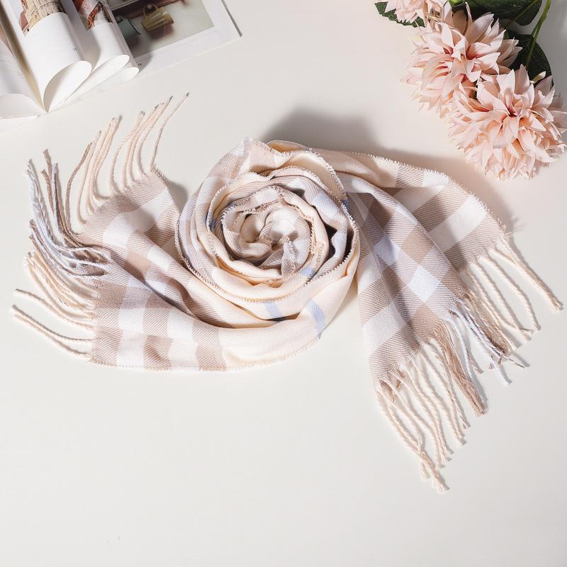 Стильный шарф в британскую клетку с кашемировым эффектом для мужчин и детей - Осенне-зимняя теплая шаль и снуд