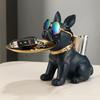 Смола Бульдог Настольная Статуэтка для Хранения Скульптура Животного Декор Обеденного Стола Многофункциональный Офисный Домашний Декор Поднос Декор