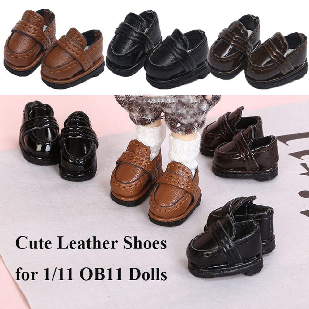 for 1/12BJD Doll Handmade for 1/11 OB11 Leather Shoes Doll Boots Cowhide Dolls Shoes New Casual