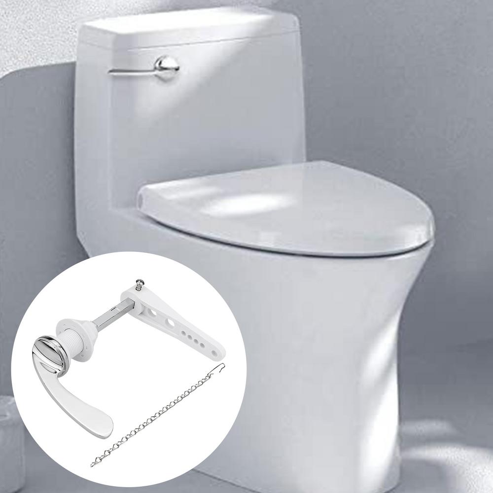 Flush Handle For Toilet Tank Flush Lever Accessory Kit Toilet Handle Lever Replacement With Chains For Repair Accessory For Home