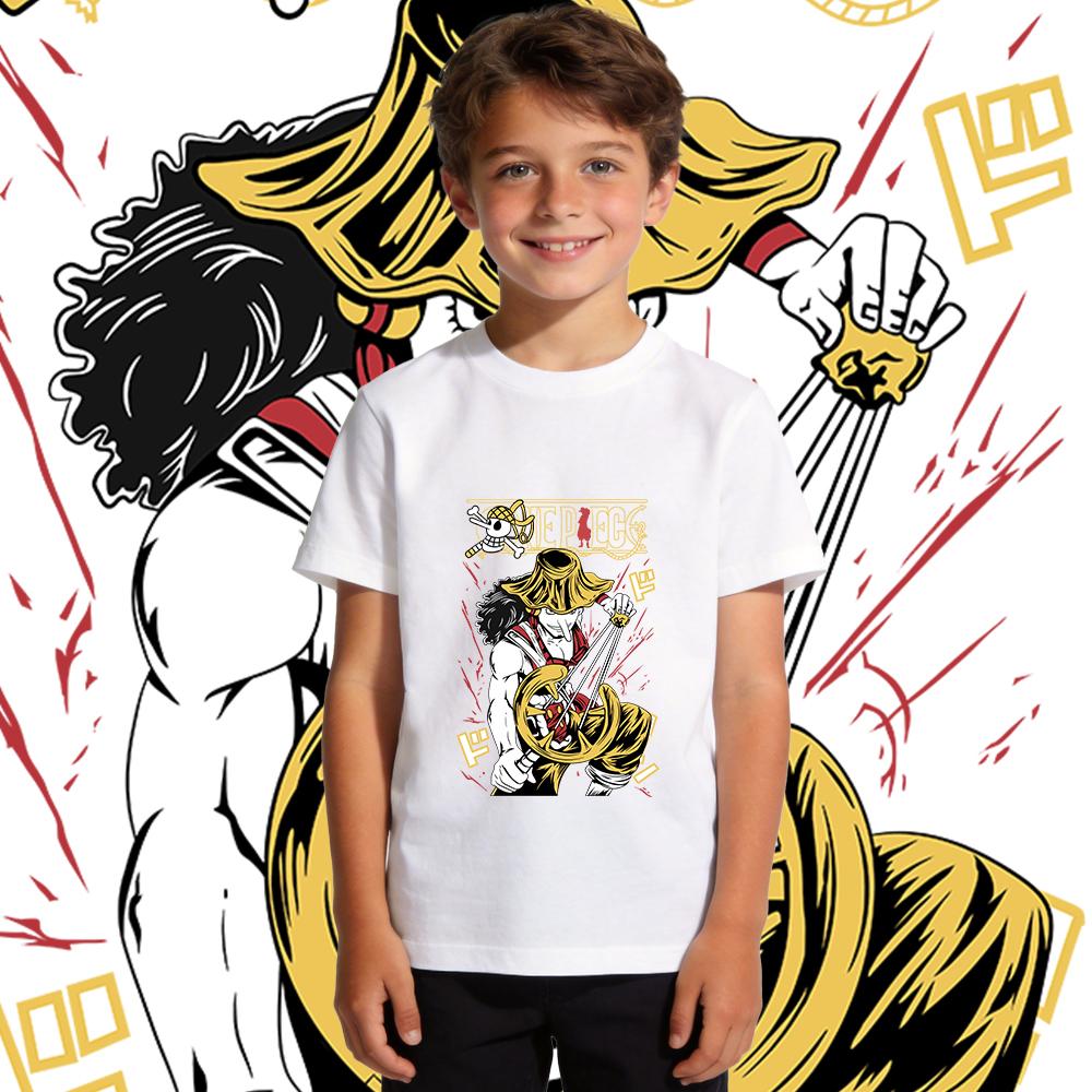 One Piece Usopp Anime Print Boys Girls Cotton T Shirt Casual Short Sleeve Kids Summer Top Soft Breathable Daily Wear
