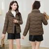 Зимняя короткая женская куртка с хлопковой подкладкой, пуховая куртка, куртка с воротником-стойкой, новая теплая куртка, свободная одежда с хлопковой подкладкой