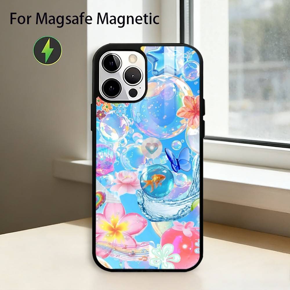 Цвет Frutiger Aero A-Art Чехол для телефона для iPhone17,16,15,14,13,12,11 Plus,Pro Магнитный для Magsafe Беспроводной зарядки