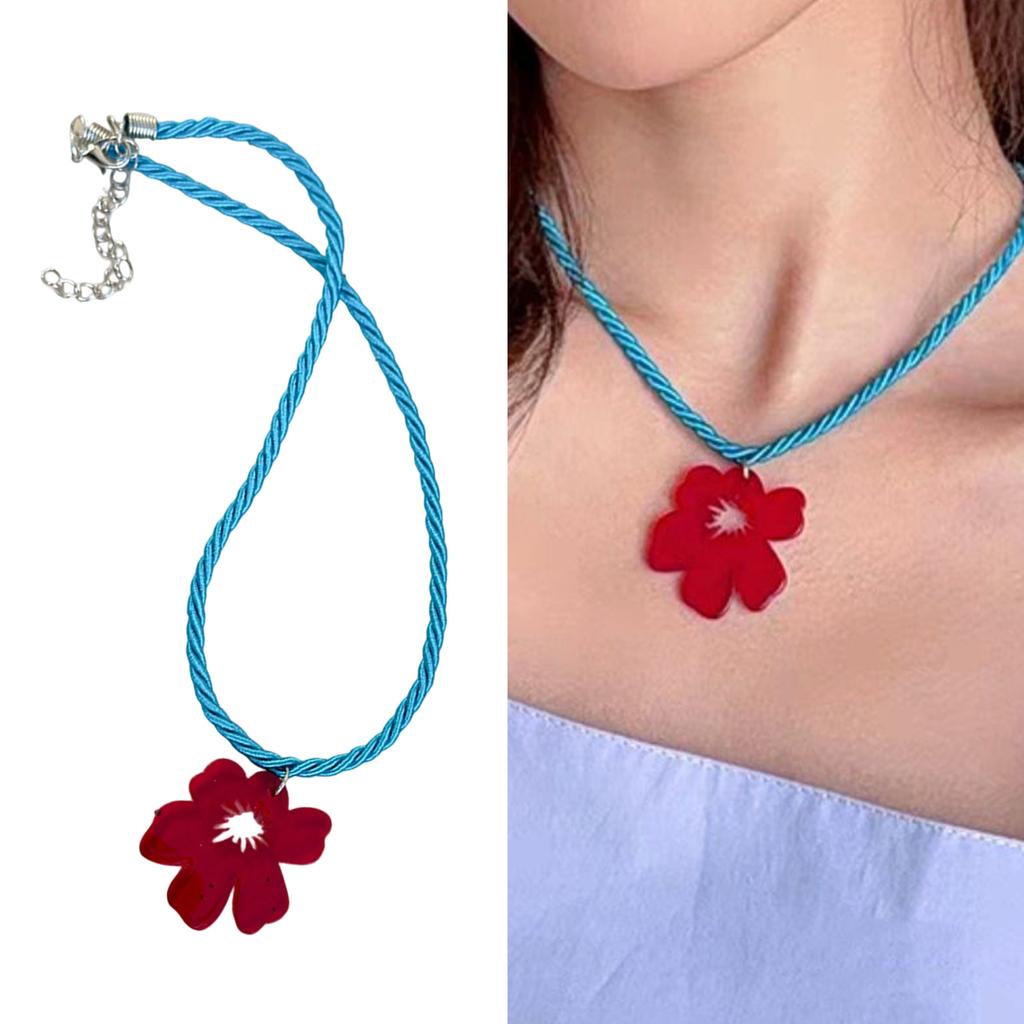 Элегантное цветочное ожерелье ручной работы из прочного акрилового шнура с регулируемой длиной для модных женских нарядов