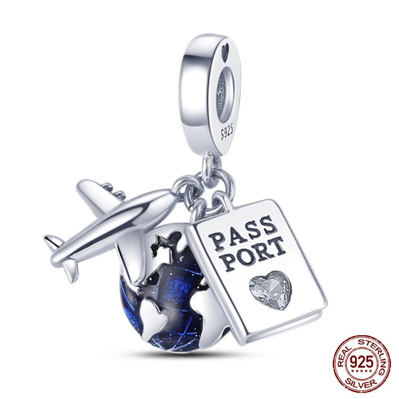 Fashion Copper Travel Aircraft Series Charms Beads Fit Original Bracelets Diy Anniversary Jewelry For Women