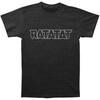 Men's Ratatat White Outline Logo On Black Slim Fit T-shirt  Tri-Blend