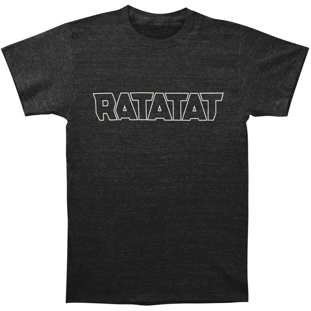 Men's Ratatat White Outline Logo On Black Slim Fit T-shirt  Tri-Blend