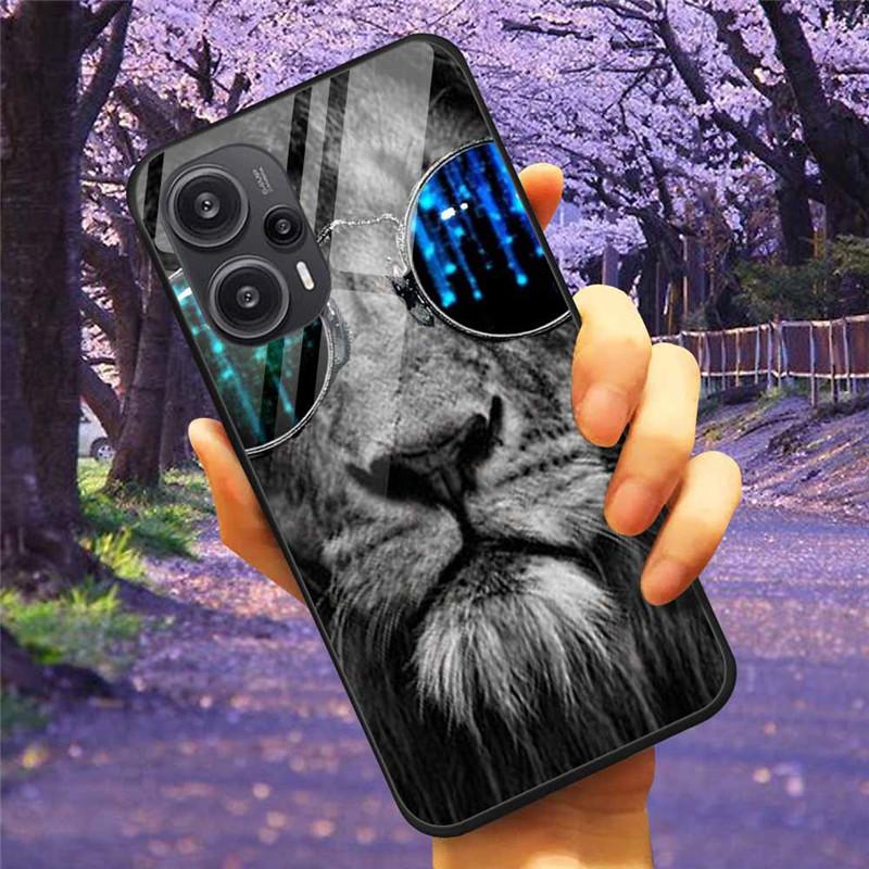 Для Xiaomi Poco F5 5G / F5Pro Чехол Закаленное Стекло Озеро Луна Жесткая Защитная Крышка для POCO F5 Pro Capas Funda на PocoF5 Роскошный Coque