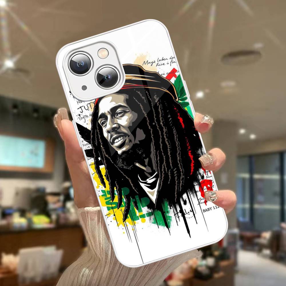 Singer Bob M-Marley Tempered Glass For Iphone 14 13 12 11 Pro Mini XS MAX 14Plus X XS XR Cover