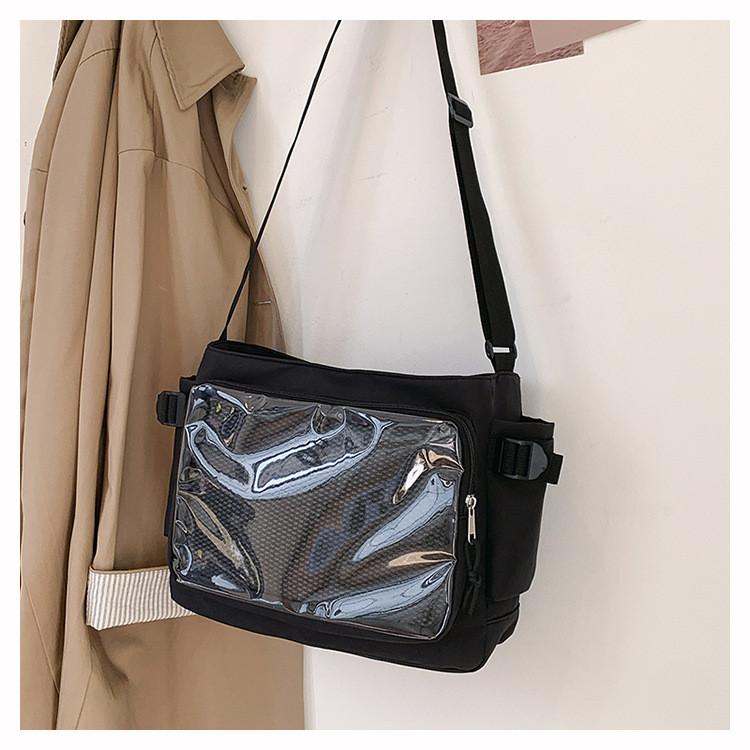 Japanese College Style Large Clear Jelly Bag With Zipper For Casual Travel