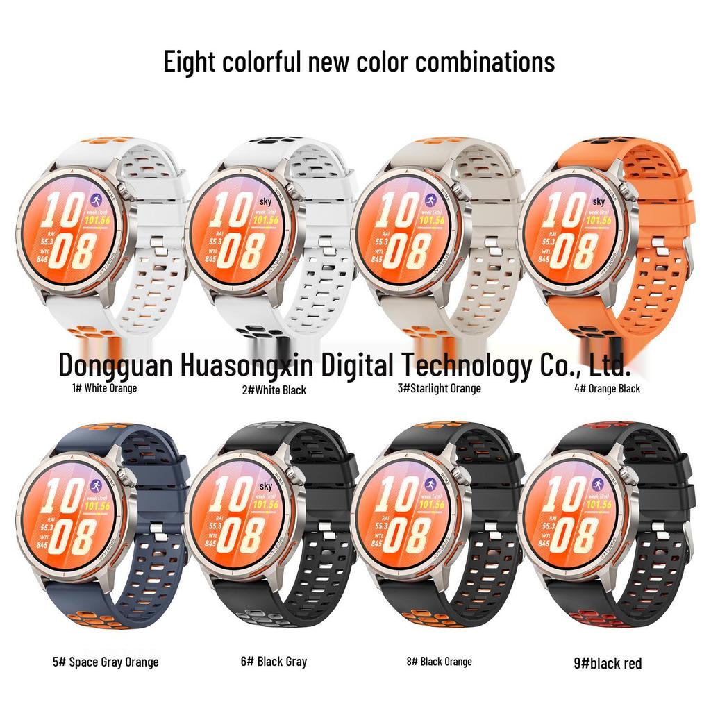 Двухцветный силиконовый ремешок для Huawei Watch GT Runner 2, Совместим с Huawei Watch 22 мм.