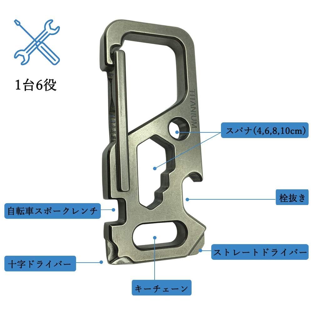 Титановый сплав EDC Металлическая бутылка Велосипедная спица Подарок для дома и улицы Брелок, Инструмент, Мультиинструмент, Фитинги, Защита от потери, Открывалка, Гаечный ключ,