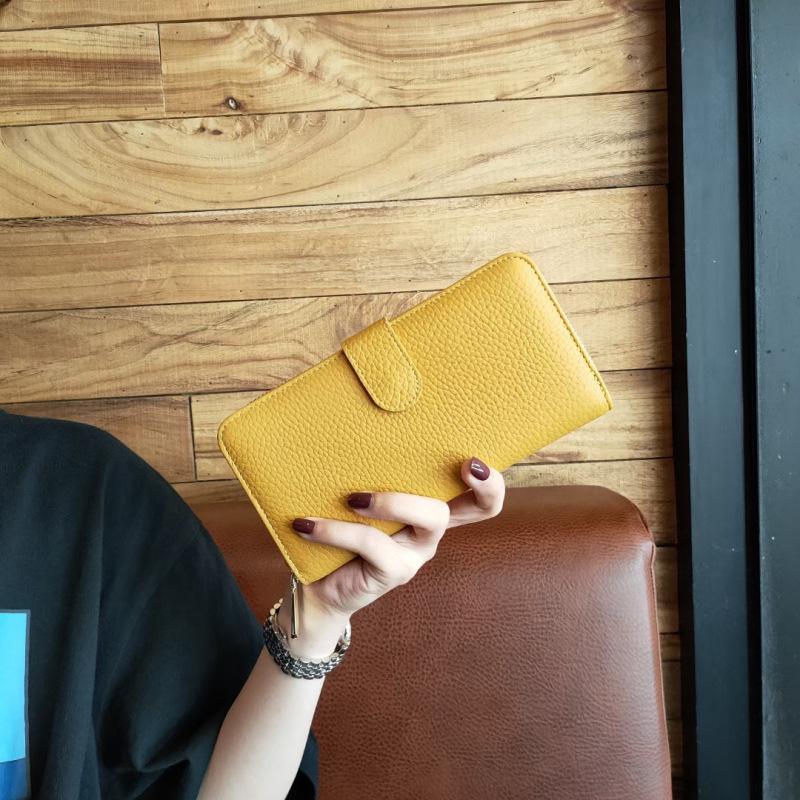 Женская длинная сумка из натуральной кожи: Стильный, простой, многофункциональный двойной кошелек