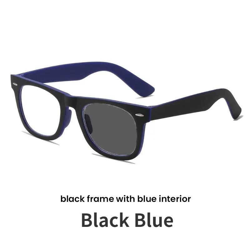 Винтажные мужские фотохромные очки для чтения в большой оправе, анти-синий свет, очки для пресбиопии, уличные солнцезащитные очки с плюсом диоптрия