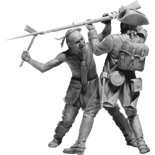 Master Box 1/35 Scale Indian Series No. 7 Mohawk and British Soldiers, 18th Century, 4-Piece Plastic Model Kit (MB35236)