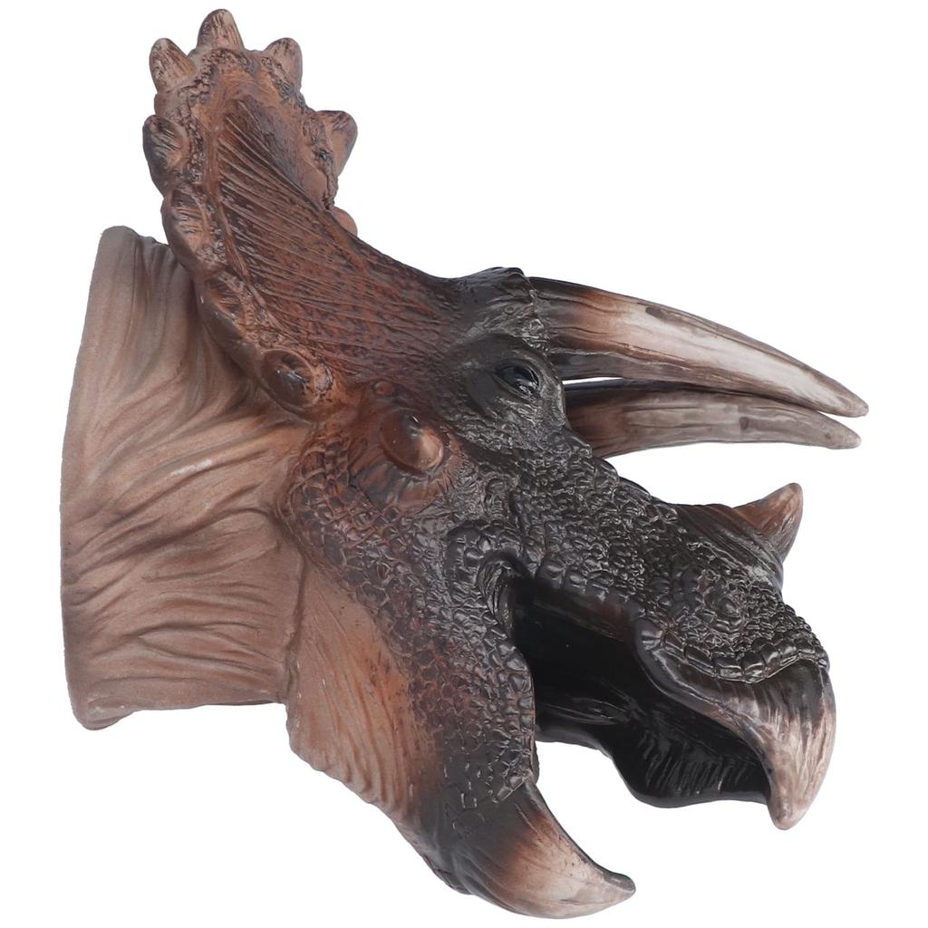 Triceratops Puppet Rubber Nontoxic Durable Hand Painted Appearance Triceratops Hand Puppet