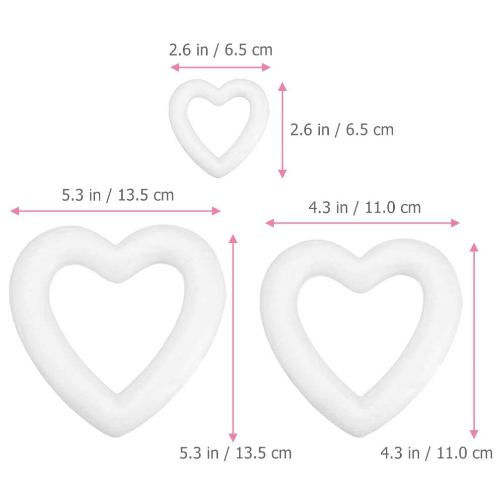 BESTOYARD Styrofoam Heart DIY Christmas Wreath Accessories for Weddings and Set of 18 11cm Wreaths, Shape, Wreaths, Crafts, Rings, Receptions, (6.5cm