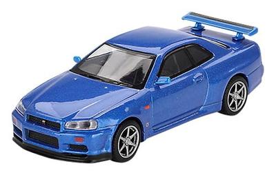MINI GT Nissan Skyline R34 V Spec Bayside Blue Готовый продукт 1/64 GT-R (Правая ручка)