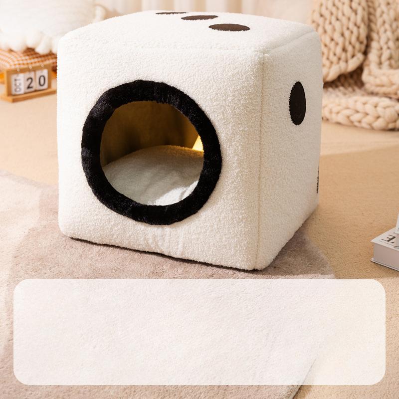 Тип дома будка осень и зима теплая закрытая кровать для домашних животных собак будка для кошек маленькая собачка плюшевый коврик для кошек