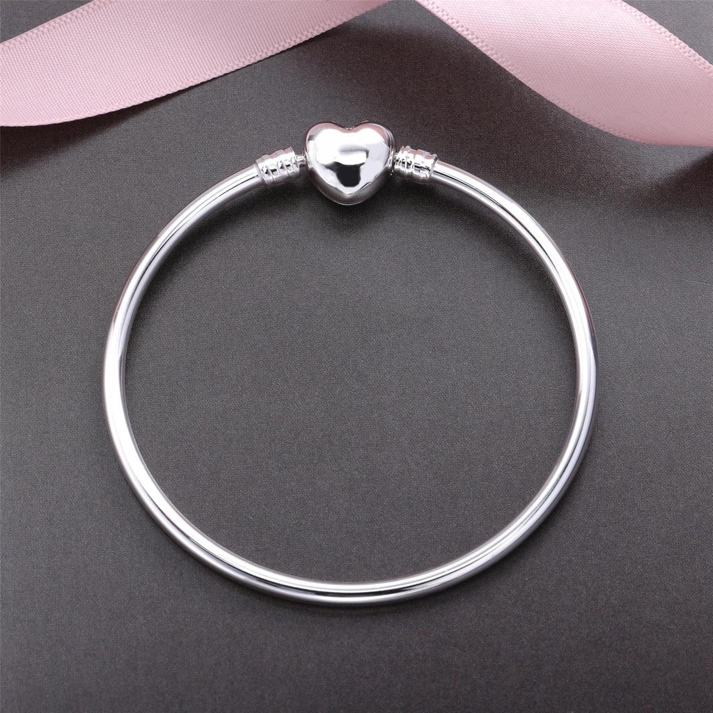 New Fashion Bangle Fit Original Fashion Argent 925 Femme DIY Charms Beadeds Handmade Custom Beads Femme Bracelets Jewelry Women