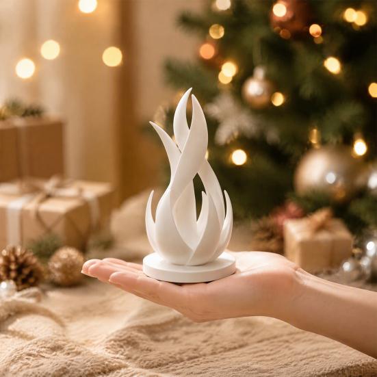 Modern Sculpture for Living Room 3D Printed Abstract Flame Sculpture, Minimalist Twisted Art Decorative Soft Furnishing Item Statue Desk And
