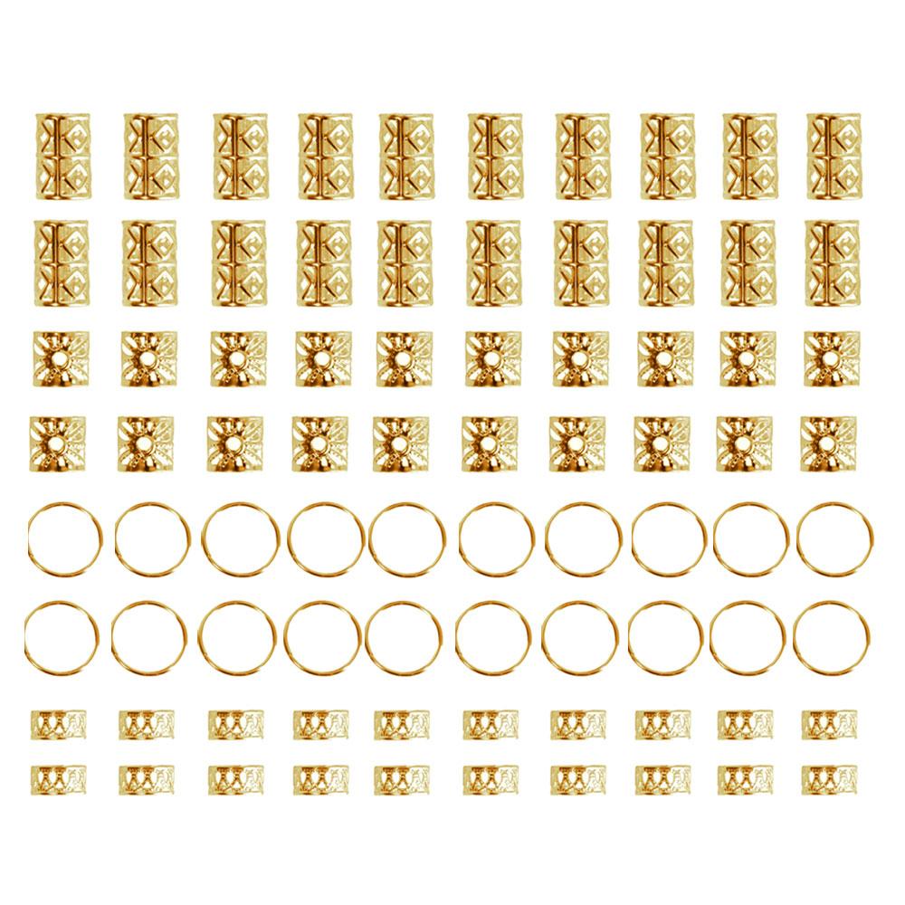 80pcs Dreadlock Hair Beads Alloy Hollow Hair Braid Rings For Girls Women Stylish Hair Jewelry Locks for Braids Hair Accessories