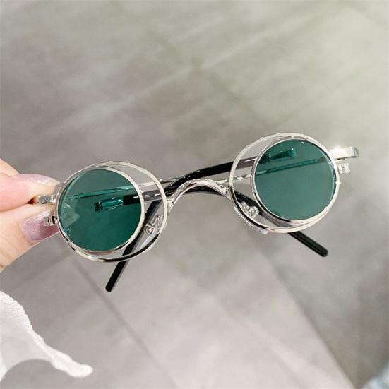 Круглые солнцезащитные очки с откидной оправой, маленькие круглые поляризованные очки для мужчин и женщин, ретро-панк, солнцезащитные очки UV400 для вечеринки в стиле рейв