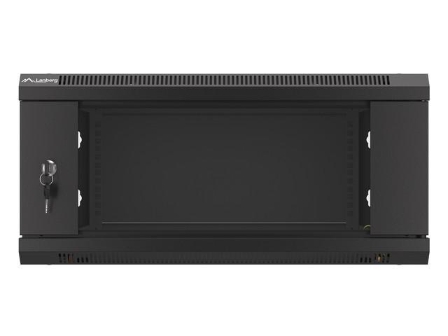 Szafa instalacyjna wisząca 19'' 4U 600X600mm czarna (drzwi szklane)