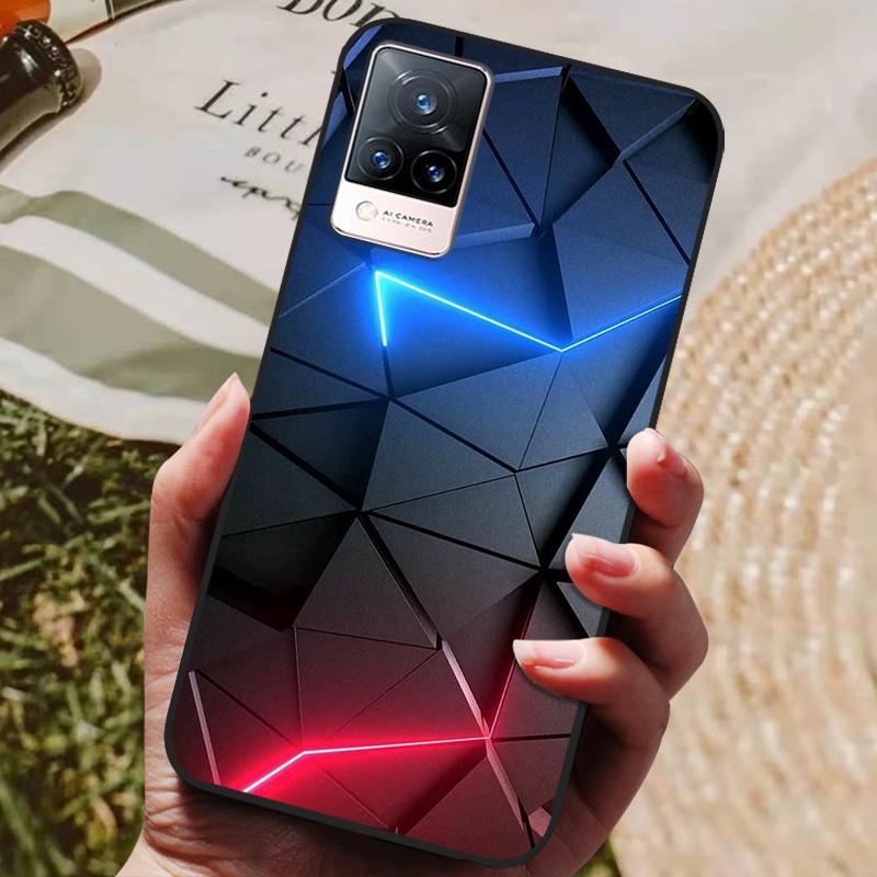 Для чехла Coque vivo V21e Силиконовая задняя крышка Чехол для телефона Для vivo V21e Чехлы Мягкий бампер Funda на vivo V2061 V21 e V 21e 6.44" Сумка