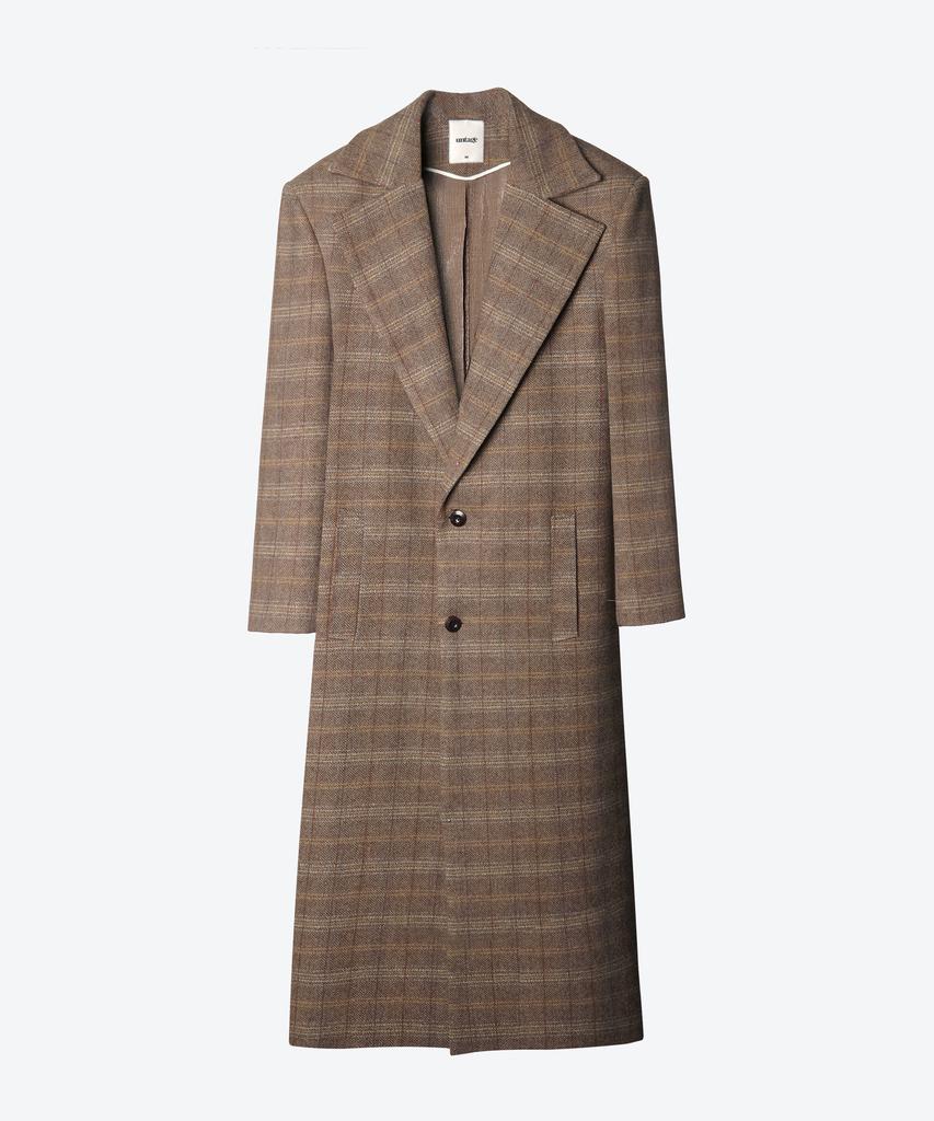 Untage Wool Prince Of Wales Coat (Unisex)_Uth-Fc17