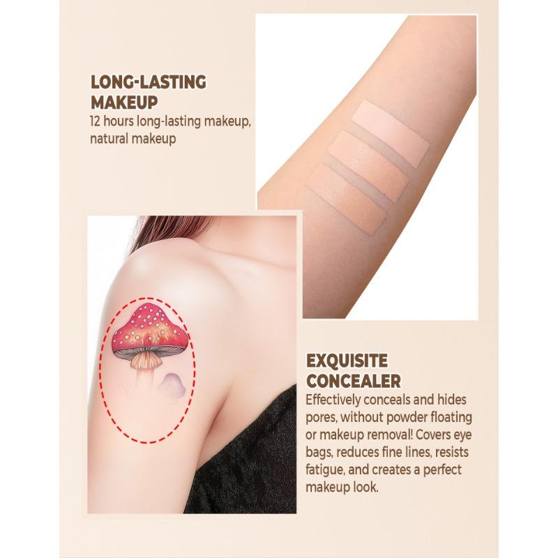 Консилер скрывает пятна от татуировок, следы от прыщей, темные круги, невидимые поры. Трехцветный консилер.