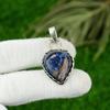 Натуральный содалит драгоценный камень индийские украшения 925 стерлинговое серебро кулон для женщин
