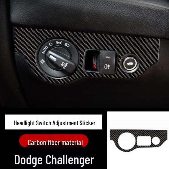 Комплект для обновления интерьера из углеволокна для Dodge Challenger - Рулевое колесо, Дверь, Консоль, Наклейки на фары
