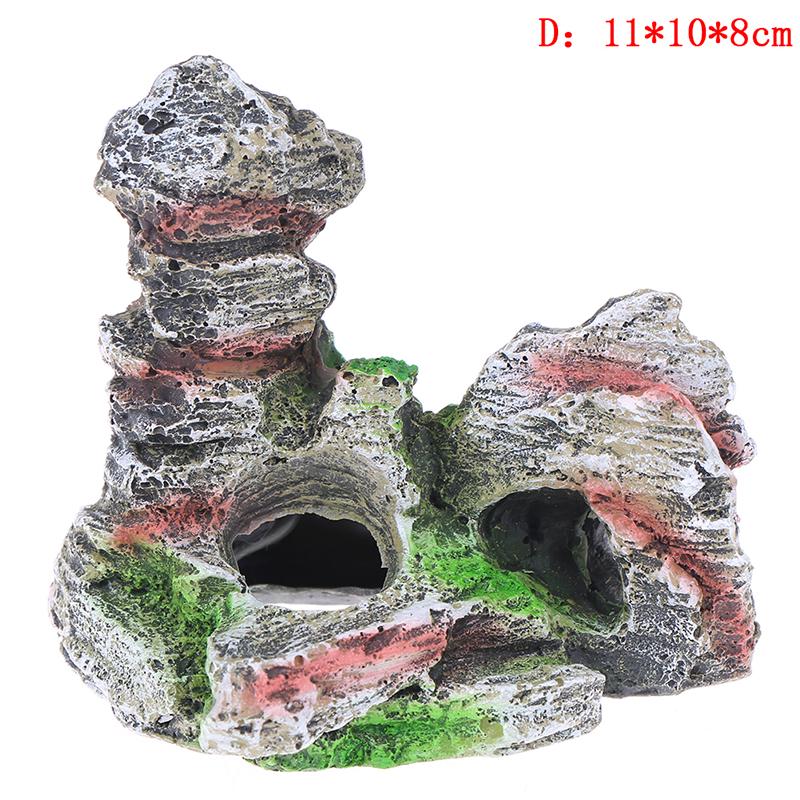 Вид на горы Аквариум Рок Пещера Дерево Мост Аквариум Орнамент Рокарий Декор
