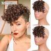 Парик с краями, женские синтетические искусственные короткие шпильки с челкой, наращивание волос, верхняя часть натуральных вьющихся волос