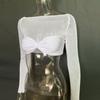 Весенне-летний женский короткий топ с одним вырезом и запахом