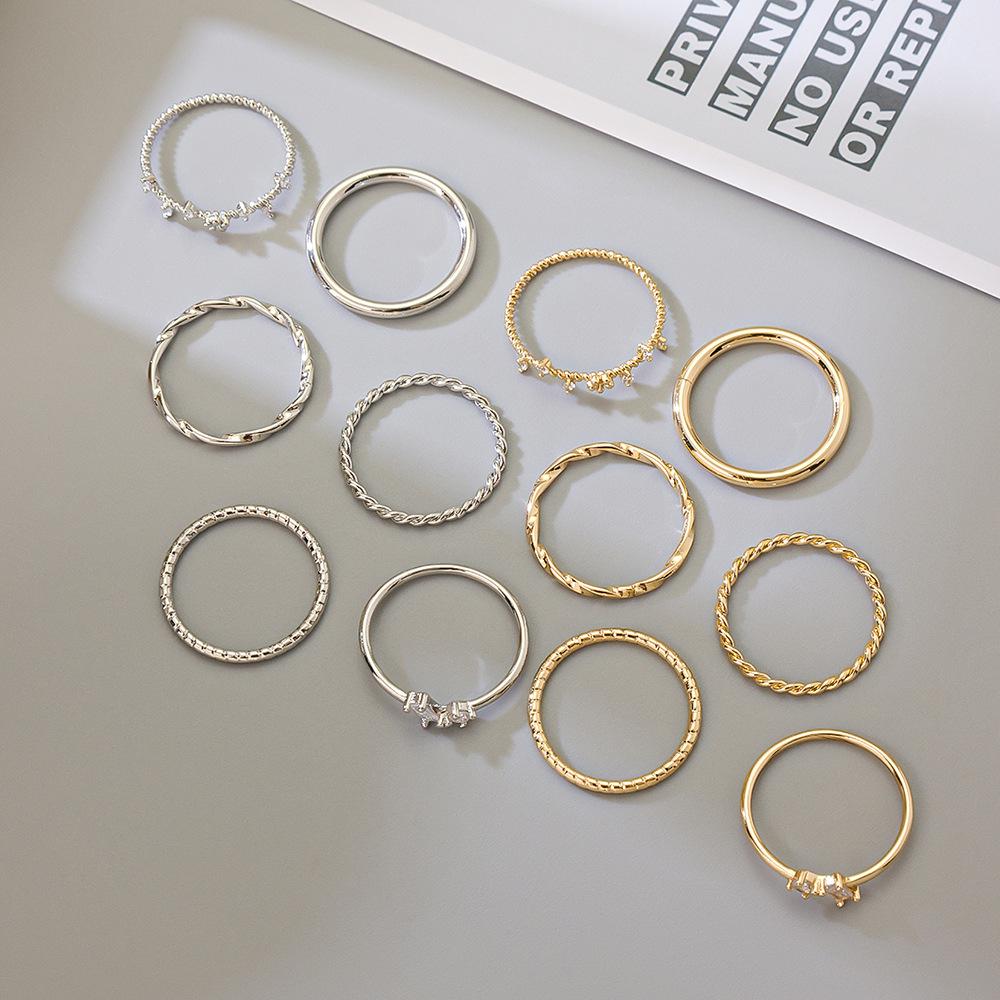 Korean Style Zirconium Braided Ring: Smooth, Fashionable Design for Women