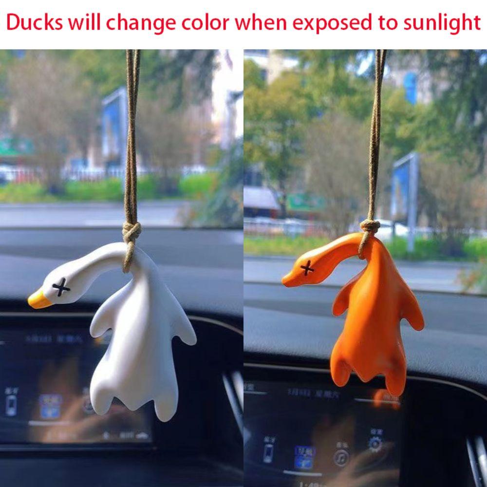 Cute Duck Rearview Mirror Decoration Mini Swing Duck Car Hanging Pendant