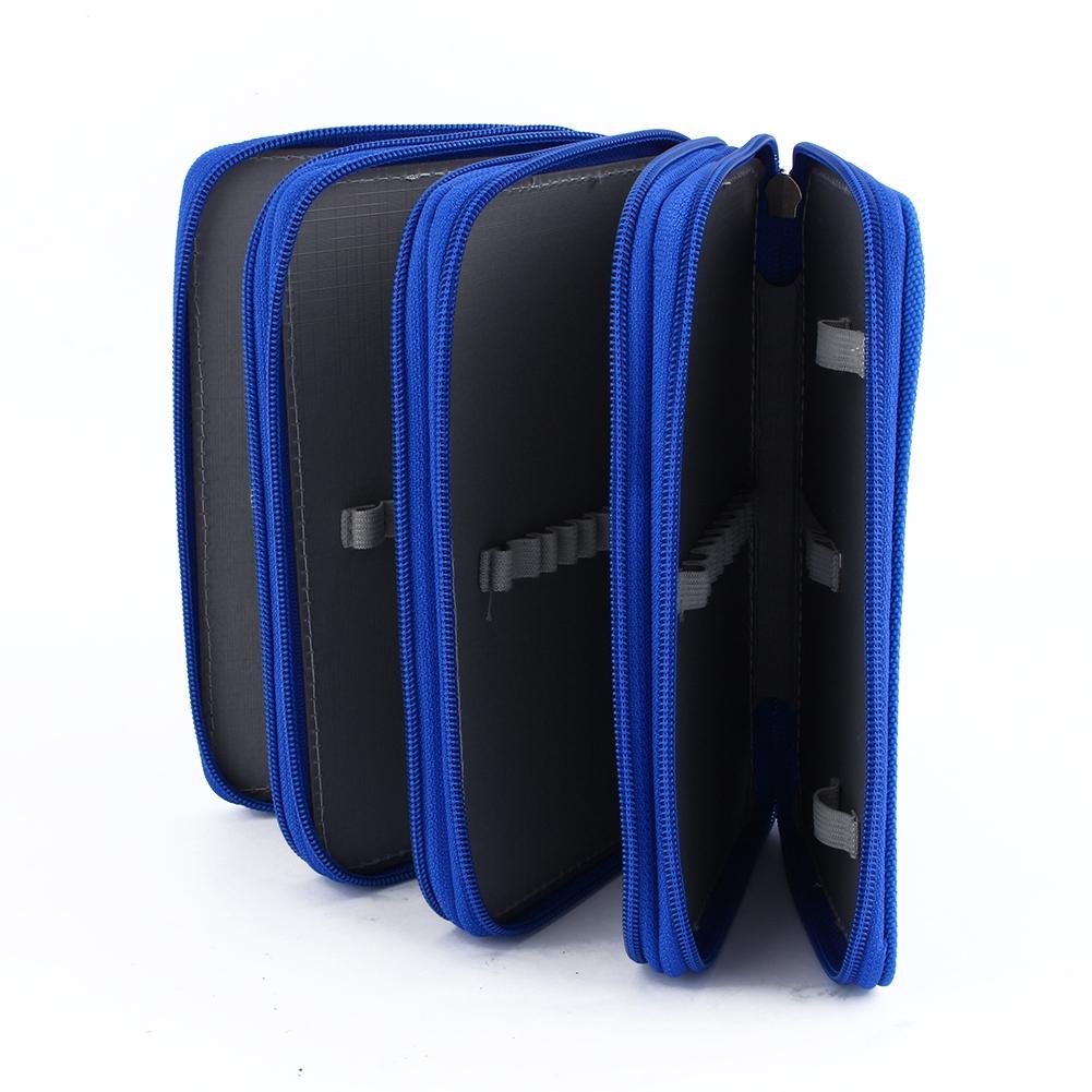 ZJchao 72pcs Colors Pencil Case Pen Bag Pouch Large Capacity Multi Layer Pencil Organizer Blue