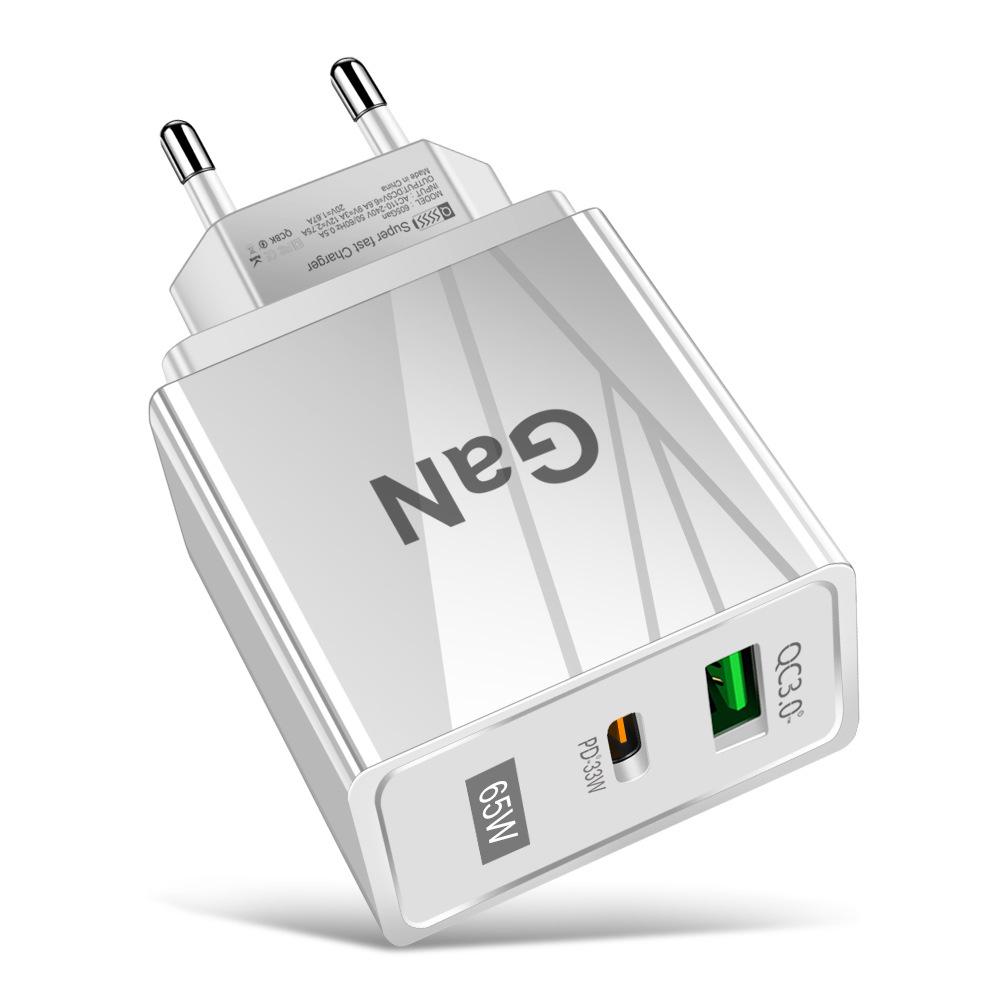 33 Вт GaN USB-зарядное устройство для мобильных телефонов QC 3.0 с вилкой US/EU/UK для быстрой зарядки
