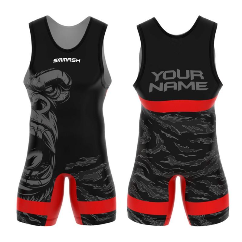 Sublimation Full-Body Wrestling Singlet Men Women Weightlifting Competition Training